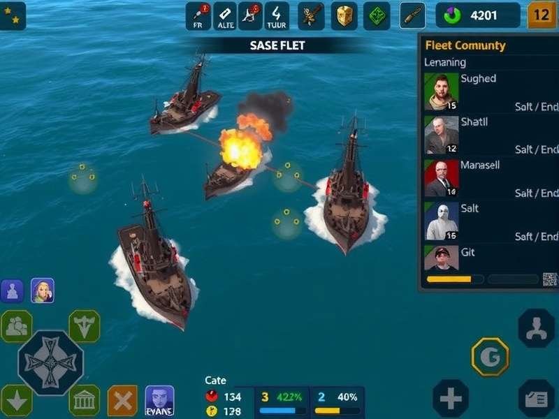 Sea Siege Master gameplay screenshot showing naval battle